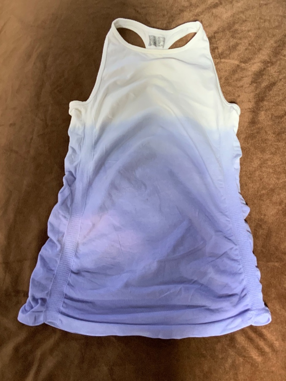 Athleta White Purple M Racerback Tank Active Workout Sporty Run Yoga Pilates